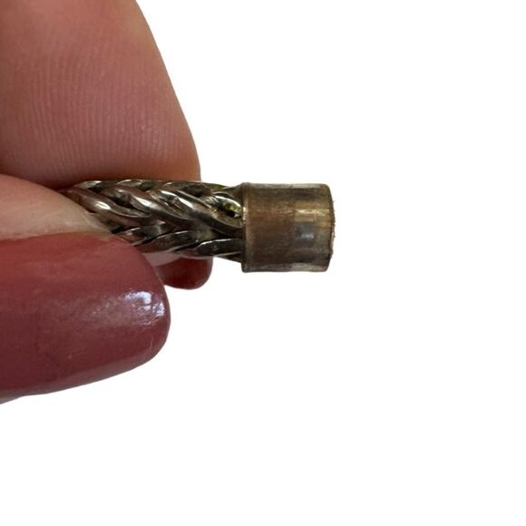 Vintage Silver Dot Woven Mesh Chain Necklace - Picture 10 of 11